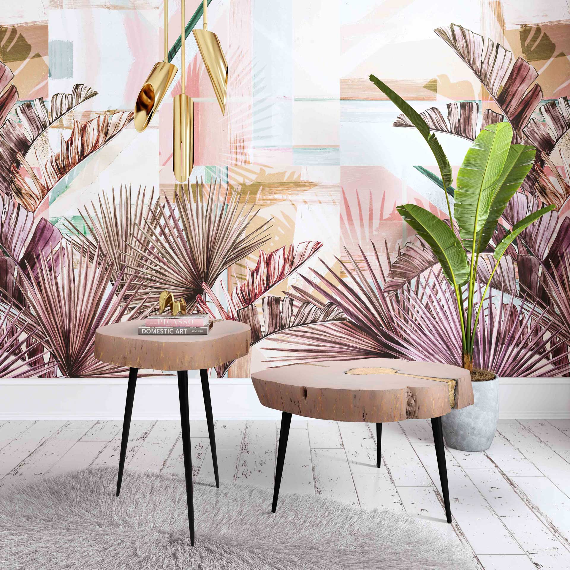 Tieton Coffee Table Pink/Brass - Image 5