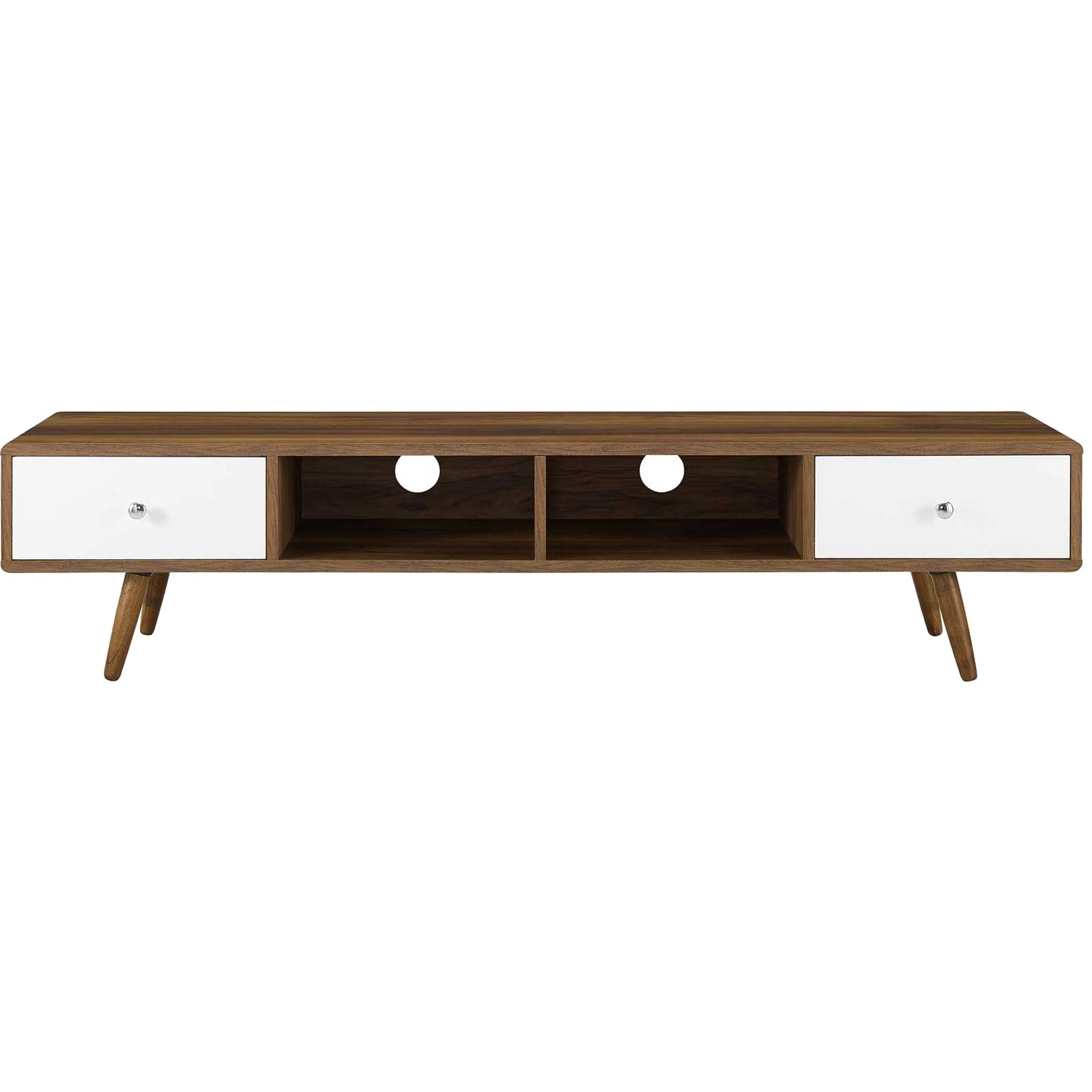 Tiffin Media Console TV Stand Walnut/White - Image 2