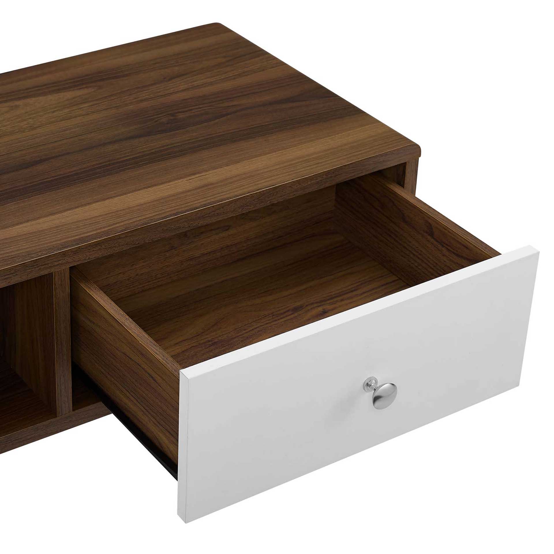 Tiffin Media Console TV Stand Walnut/White - Image 5