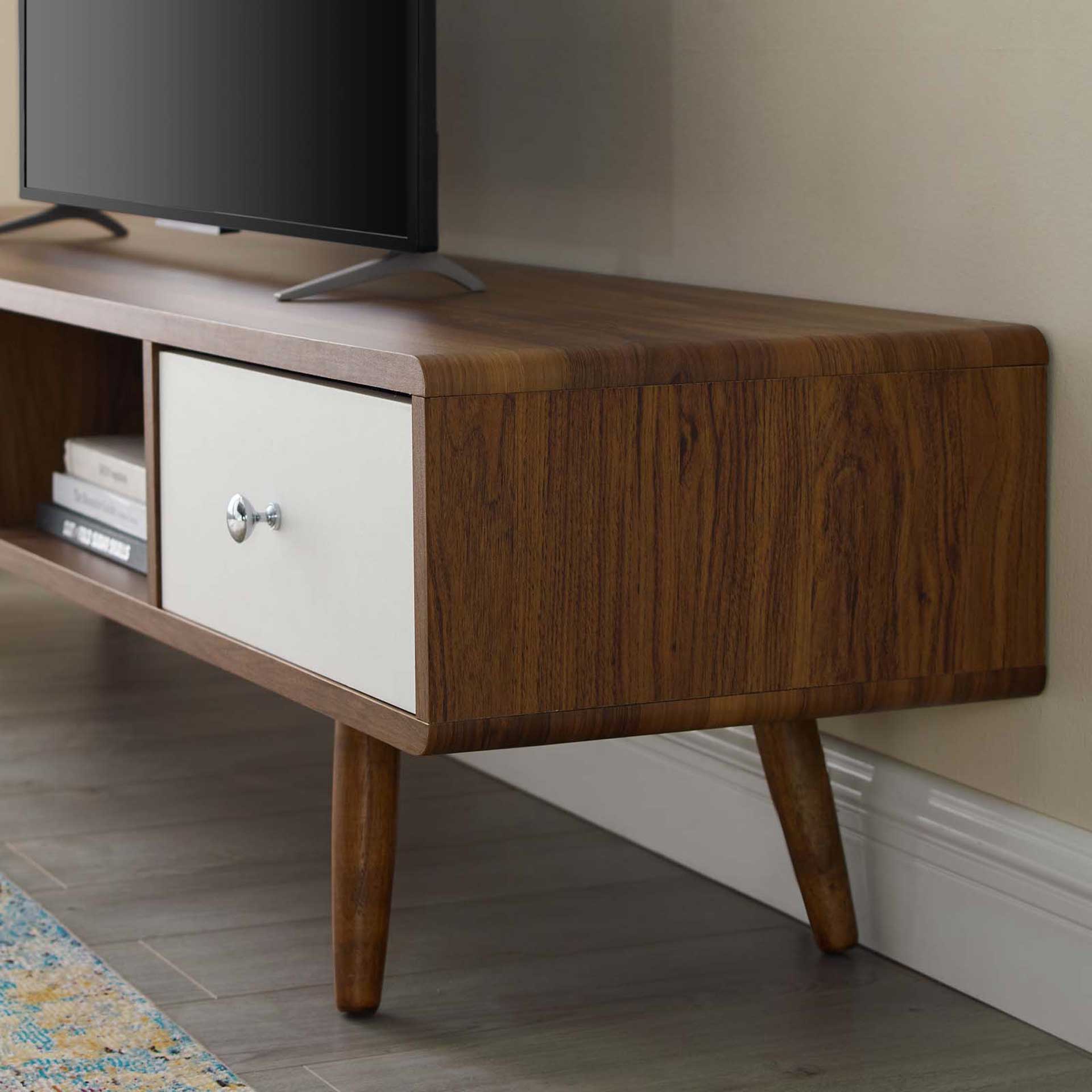 Tiffin Media Console TV Stand Walnut/White - Image 6