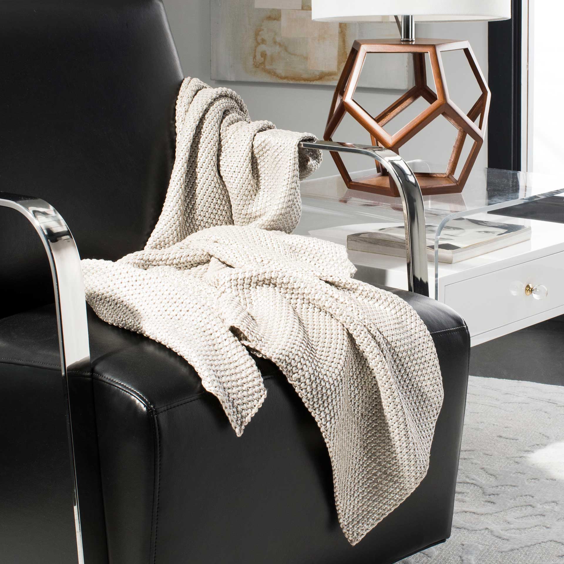 Tile Gray Knit Throw Palewisper - Image 2