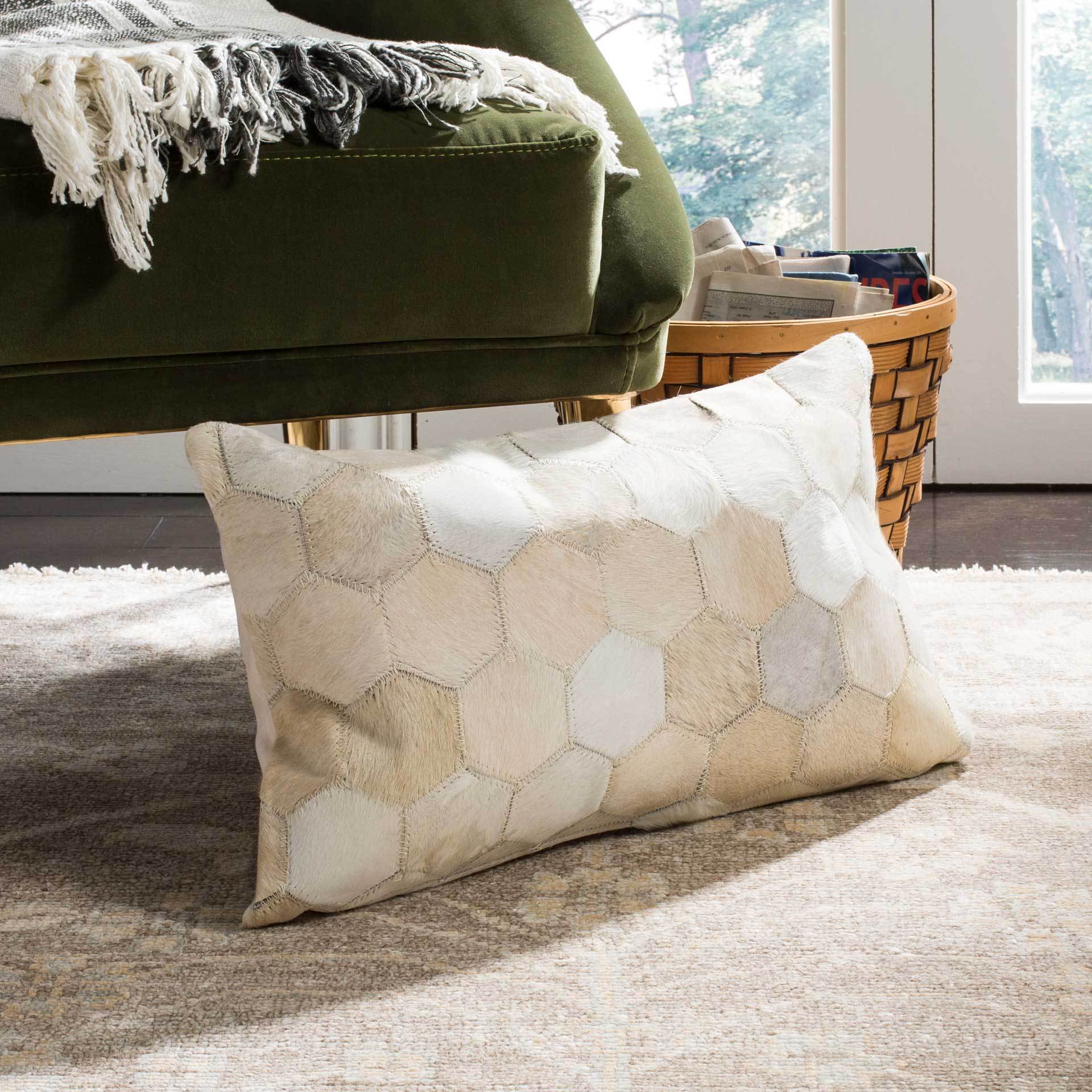 Tinley Cowhide Pillow White - Image 4