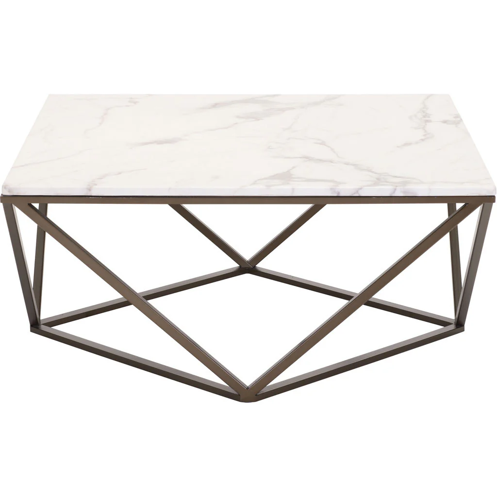 Titus Coffee Table Stone & Antique Brass - Image 2