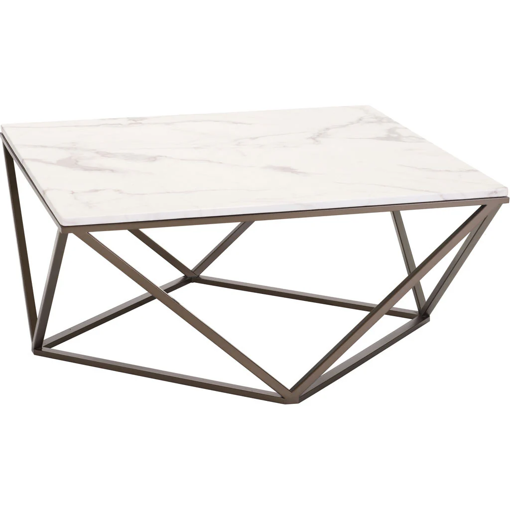Titus Coffee Table Stone & Antique Brass - Image 4