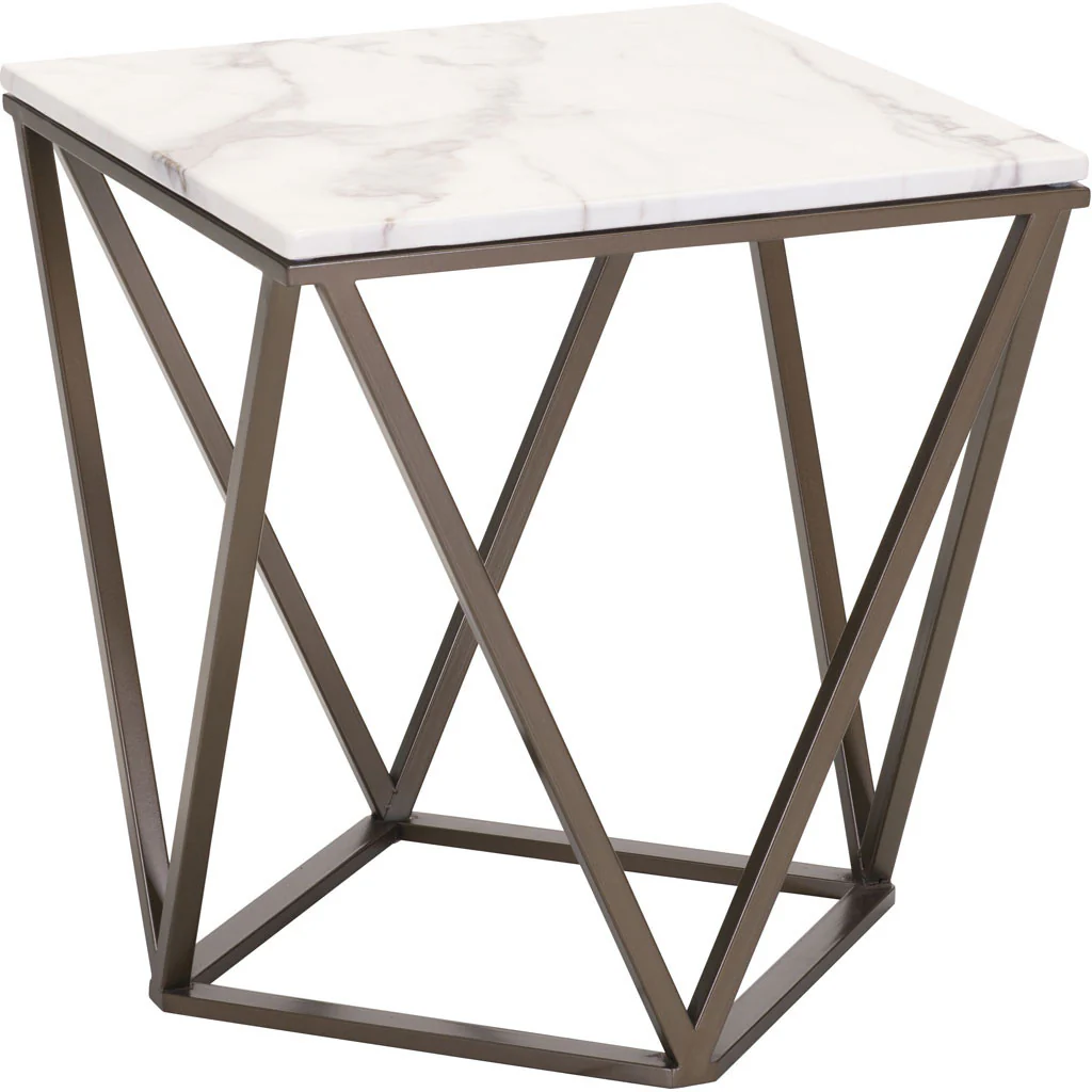 Titus End Table Stone & Antique Brass - Image 4
