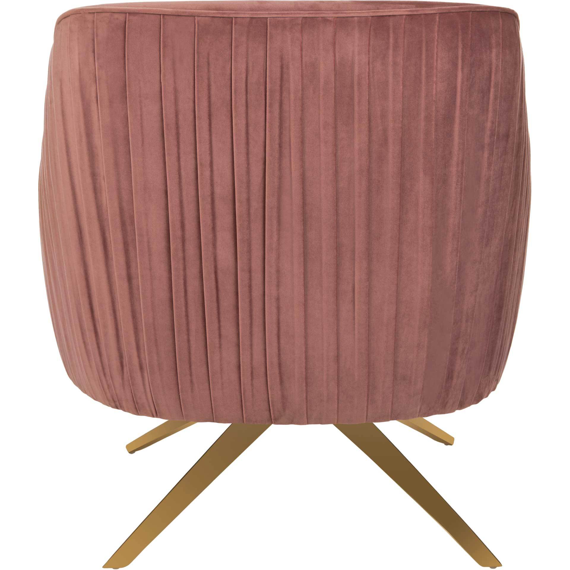 Titus Pleated Arm Chair Dusty Rose/Gold - Image 4