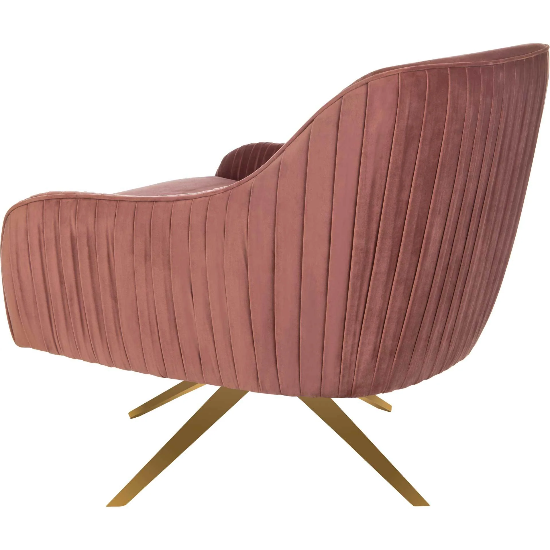Titus Pleated Arm Chair Dusty Rose/Gold - Image 5