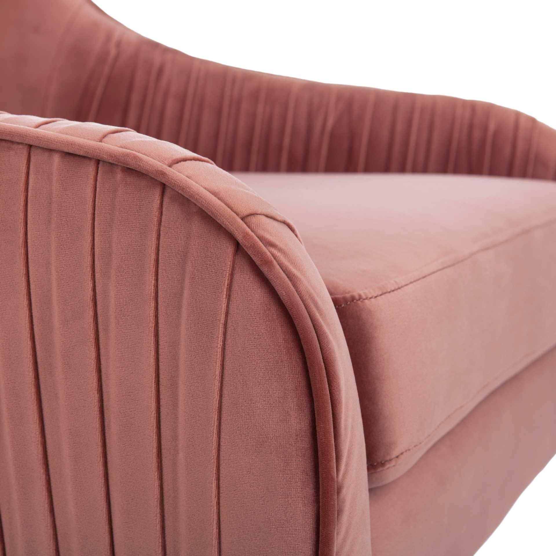 Titus Pleated Arm Chair Dusty Rose/Gold - Image 6