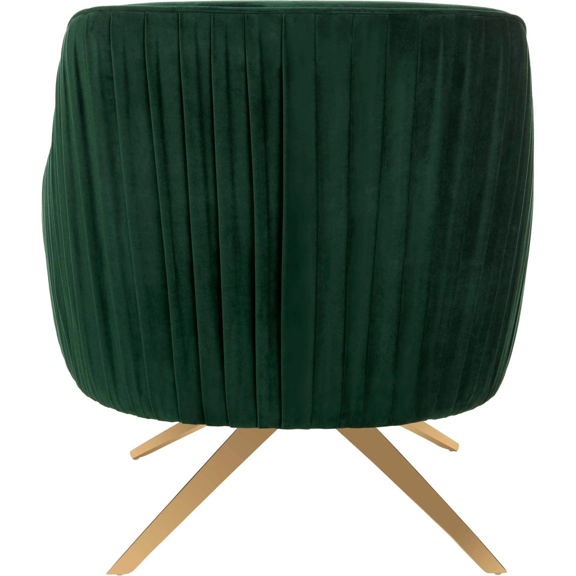 Titus Pleated Arm Chair Emerald/Gold - Image 4
