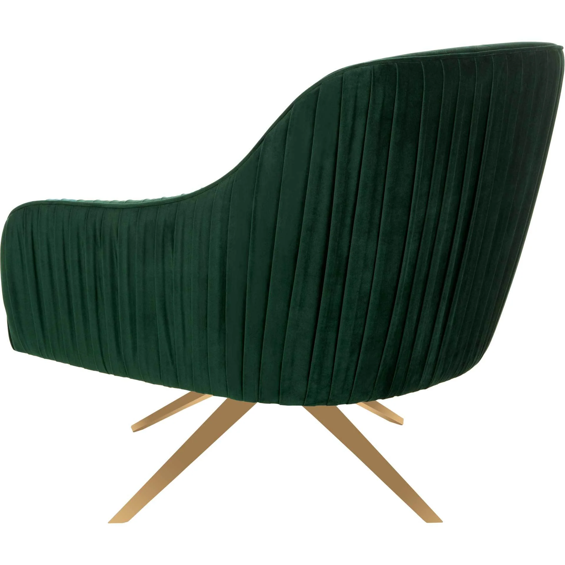 Titus Pleated Arm Chair Emerald/Gold - Image 5