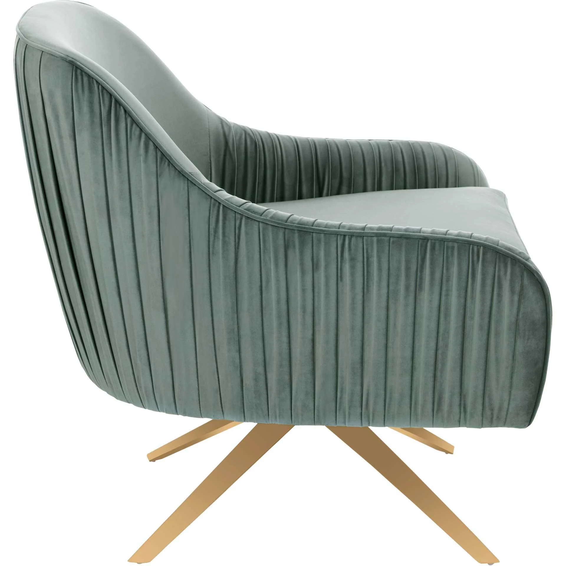 Titus Pleated Arm Chair Seafoam/Gold - Image 3