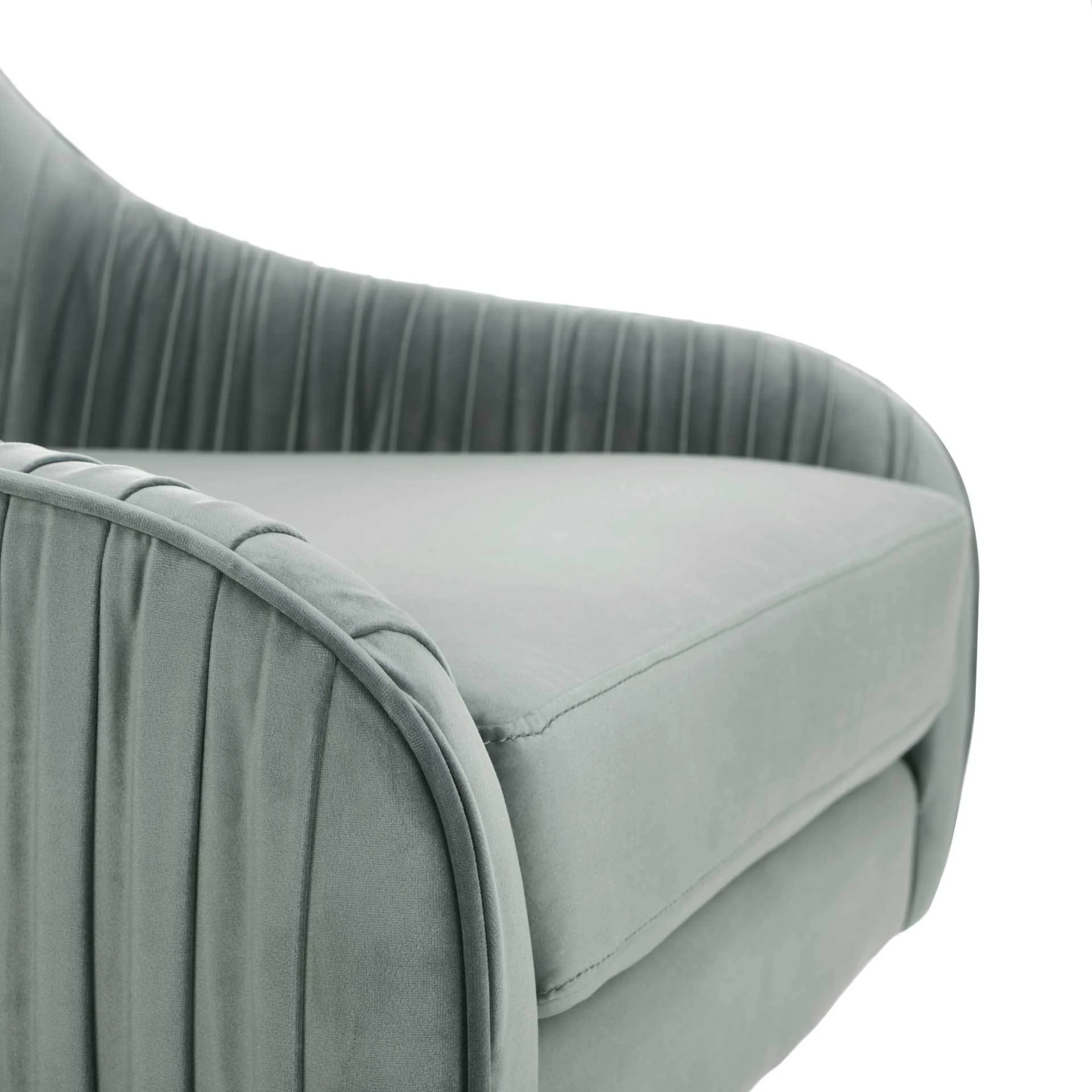 Titus Pleated Arm Chair Seafoam/Gold - Image 6