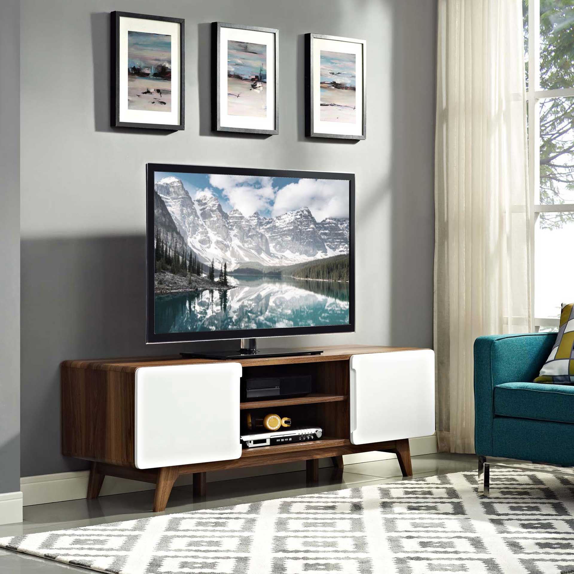 Titus TV Stand Walnut/White - Image 4