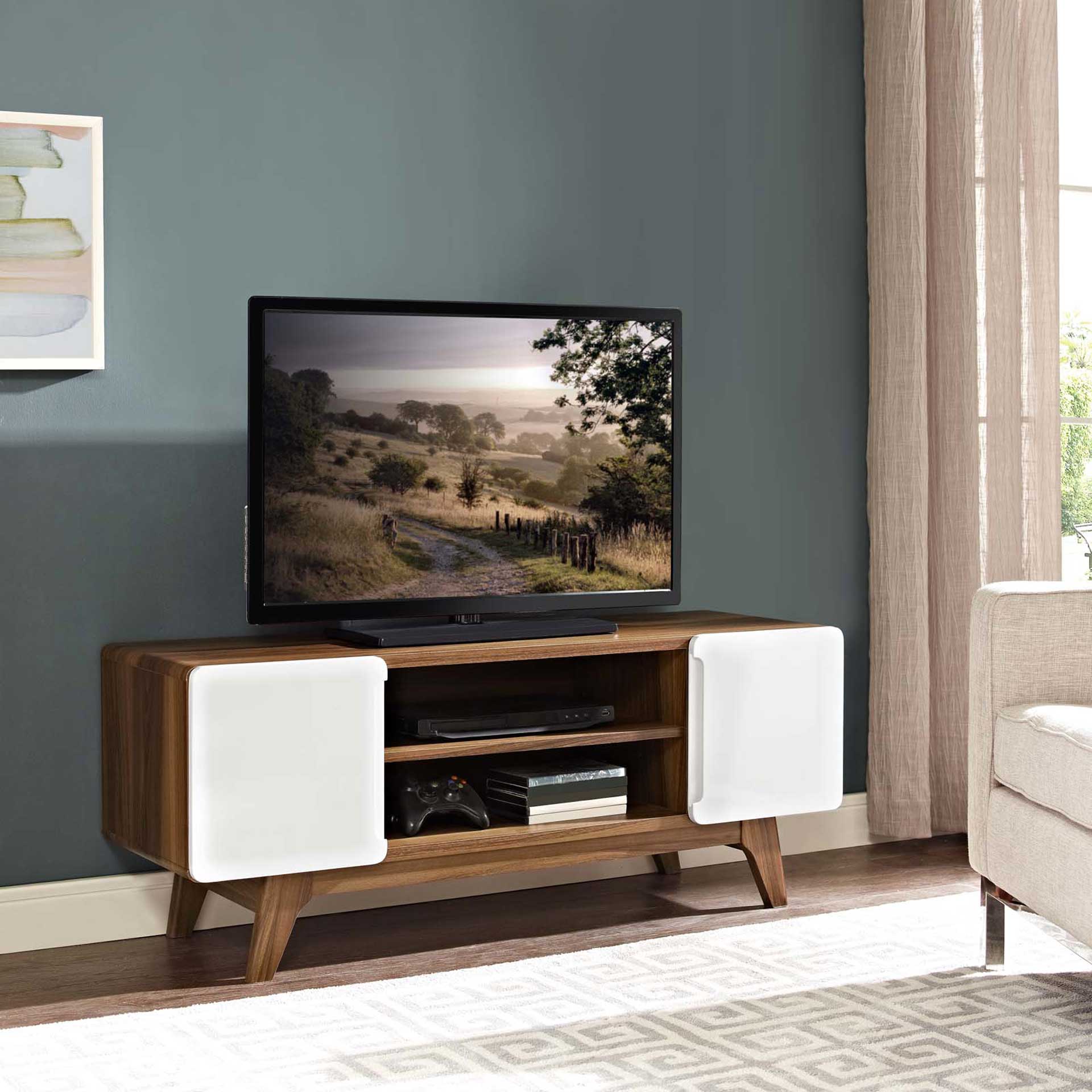Titus TV Stand Walnut/White - Image 8