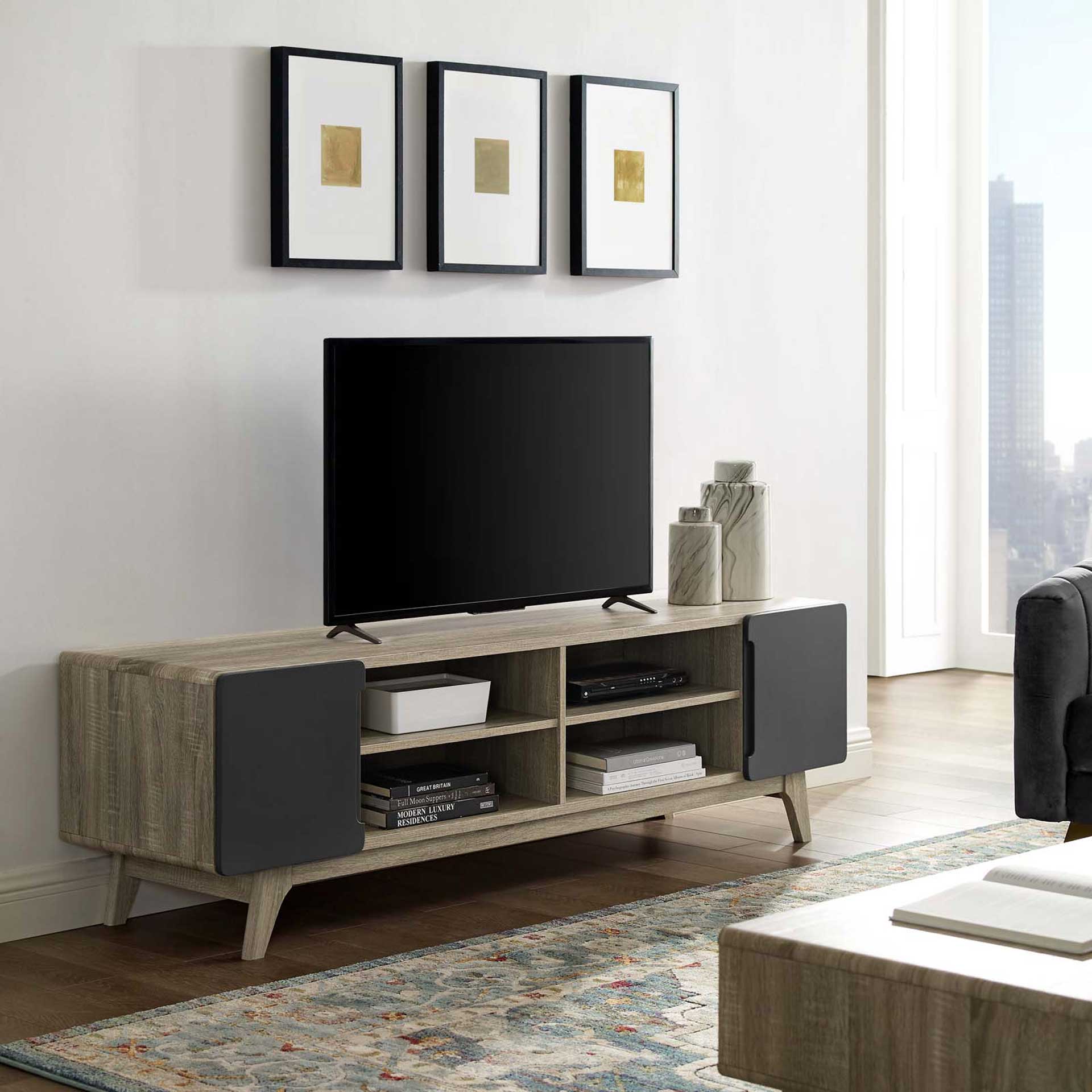 Titus Wood TV Stand Natural Gray - Image 7