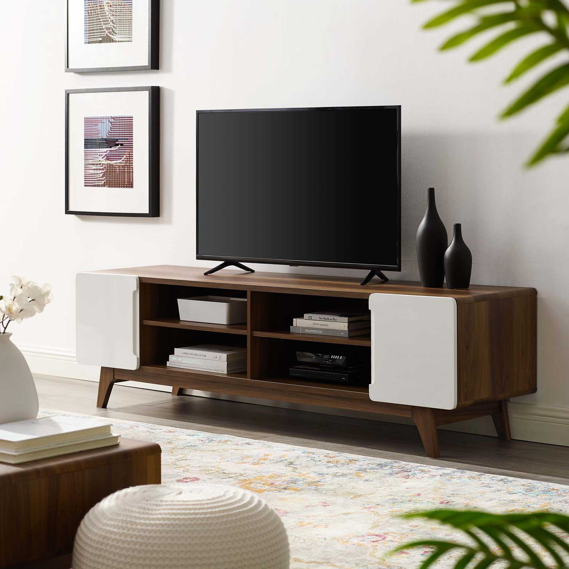 Titus Wood TV Stand Walnut/White - Image 7