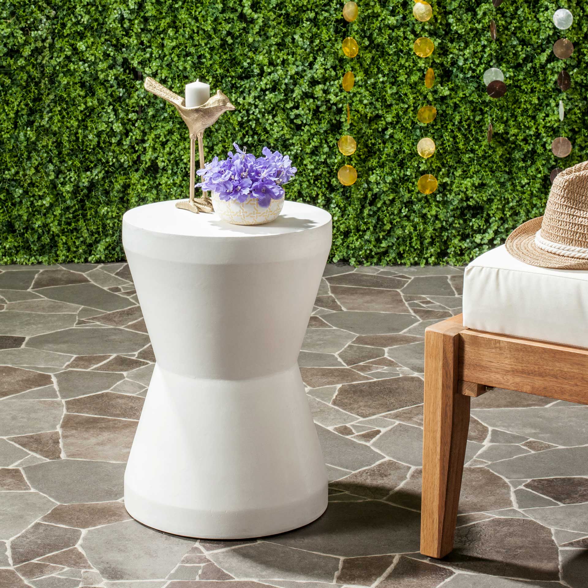 Toan Modern Concrete Accent Table Ivory - Image 3