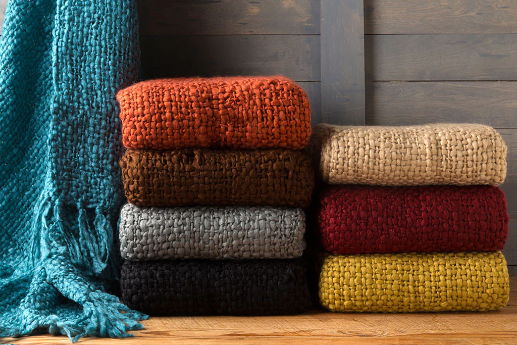 Tobias Solid Orange Throw - Image 2