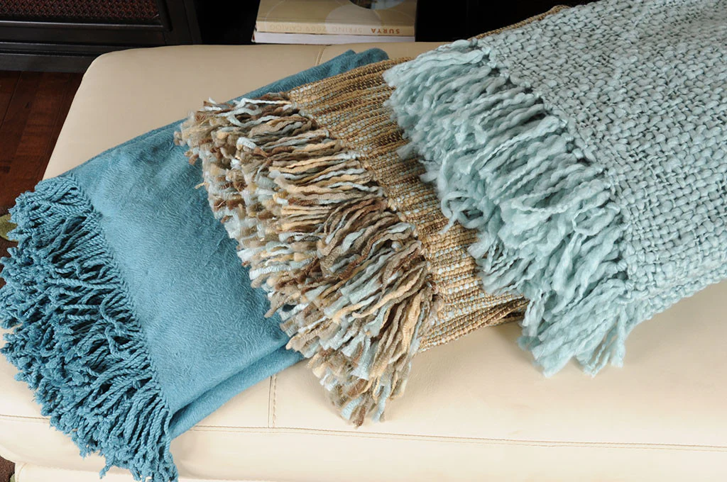 Tobias Solid Teal Throw - Image 2