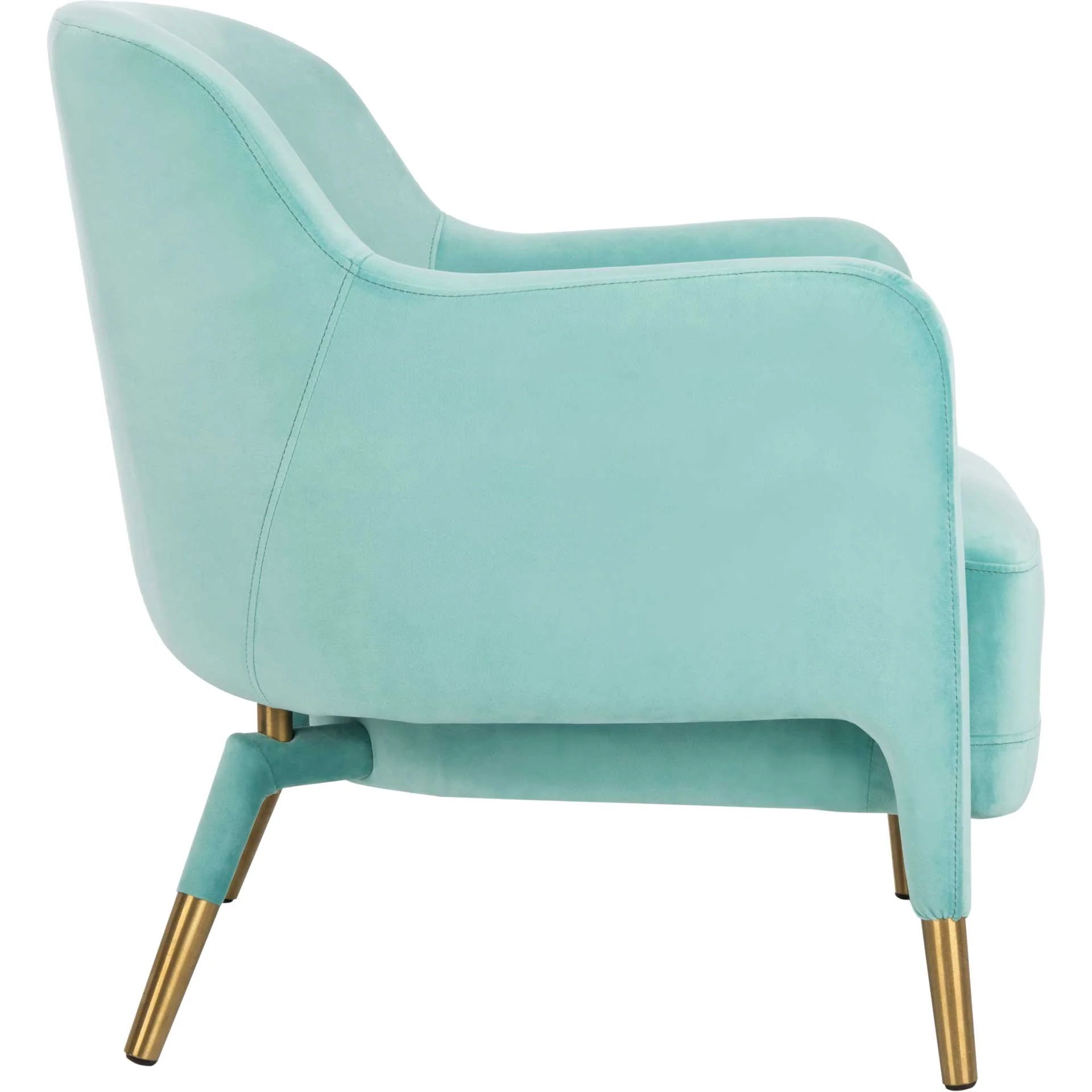 Tobias Velvet Arm Chair Aqua - Image 3