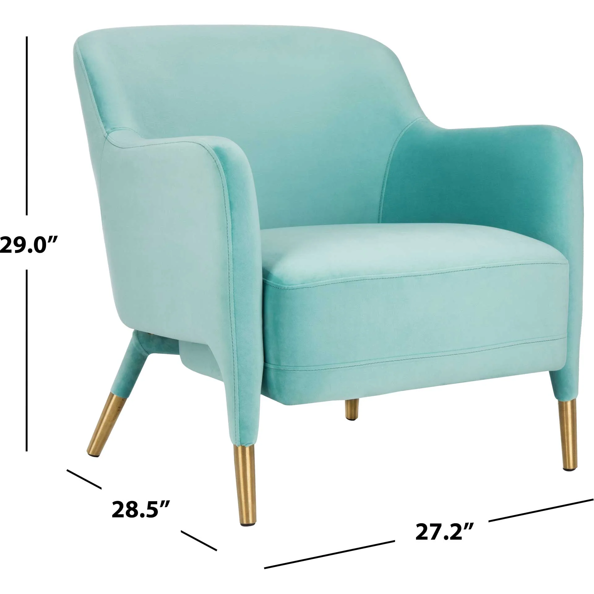Tobias Velvet Arm Chair Aqua - Image 9