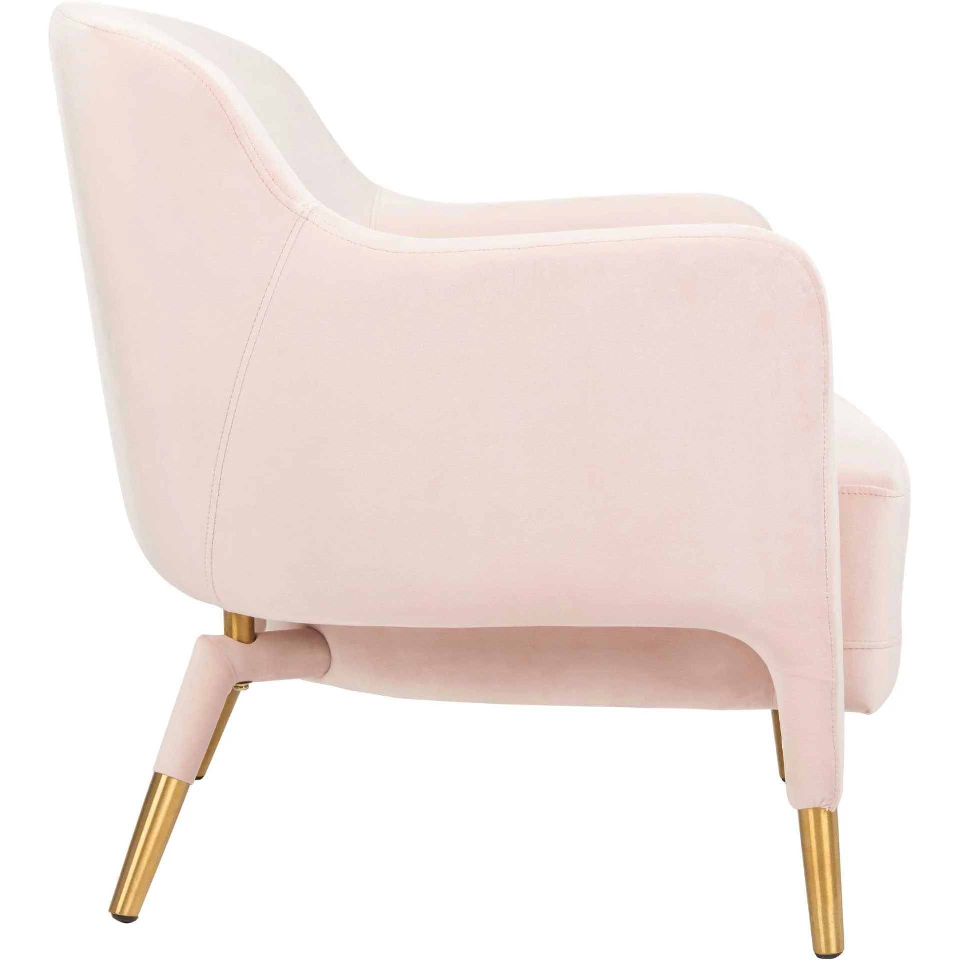 Tobias Velvet Arm Chair Light Pink - Image 3
