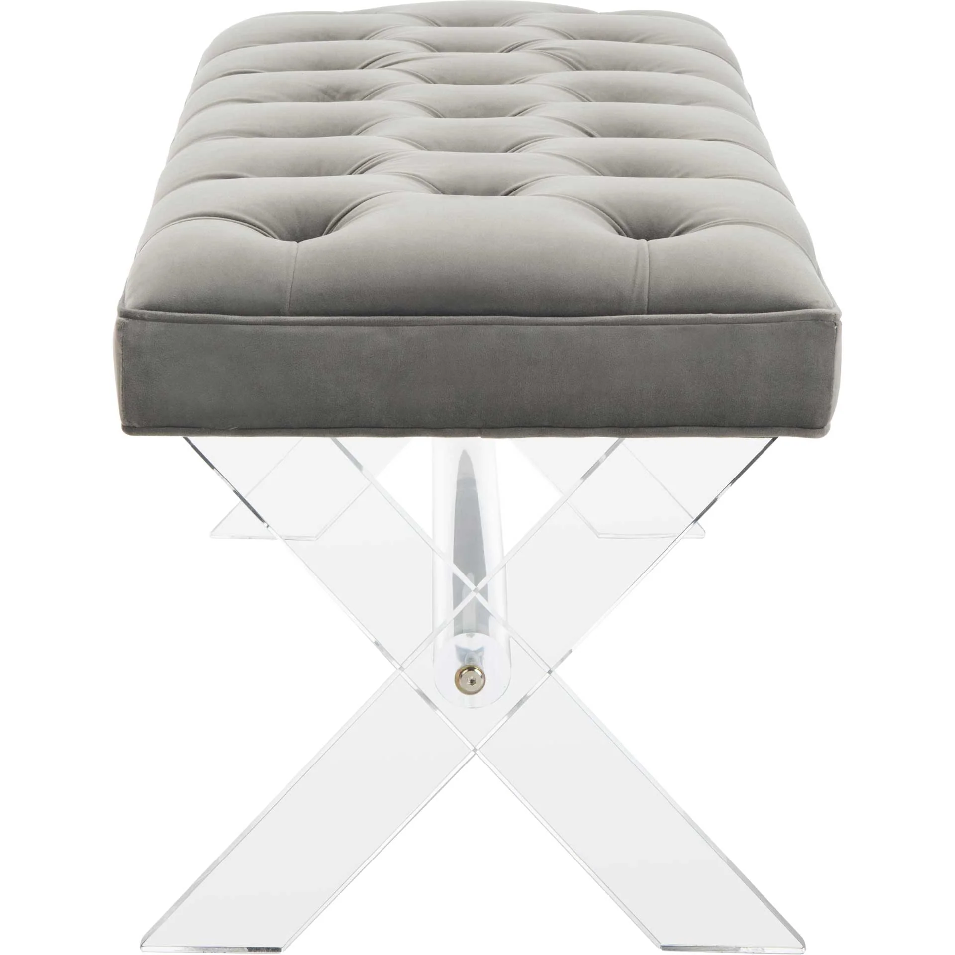 Toby Tufted Acrylic Bench Dark Gray - Image 3