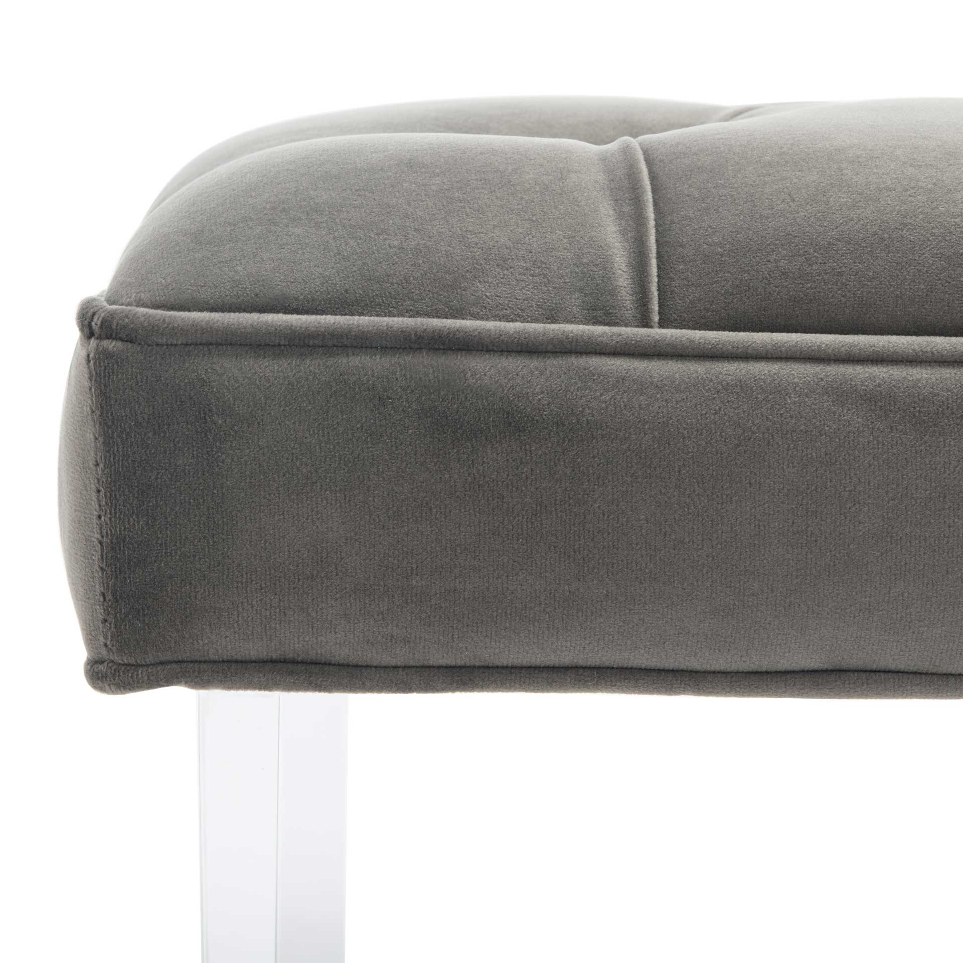 Toby Tufted Acrylic Bench Dark Gray - Image 5