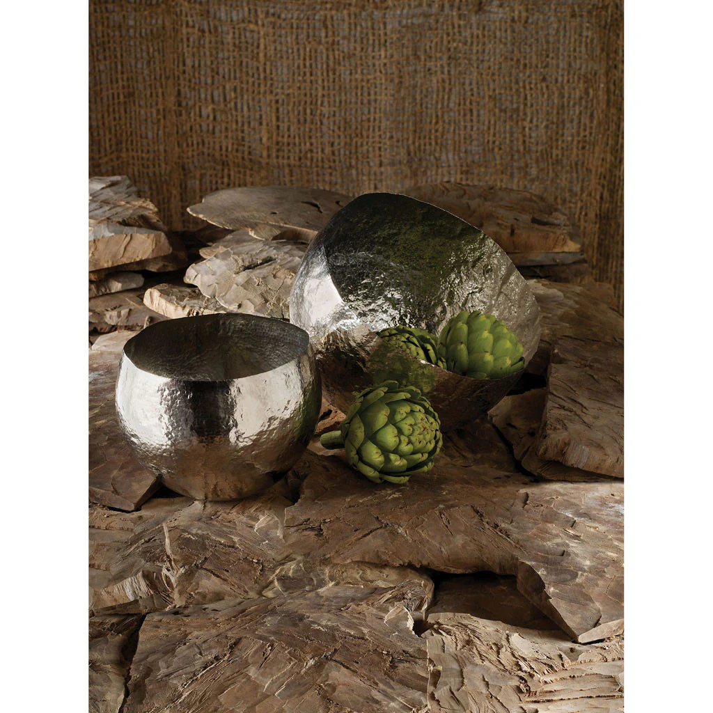 Tom Hammered Nickel-Plated Brass Bowl - Image 3