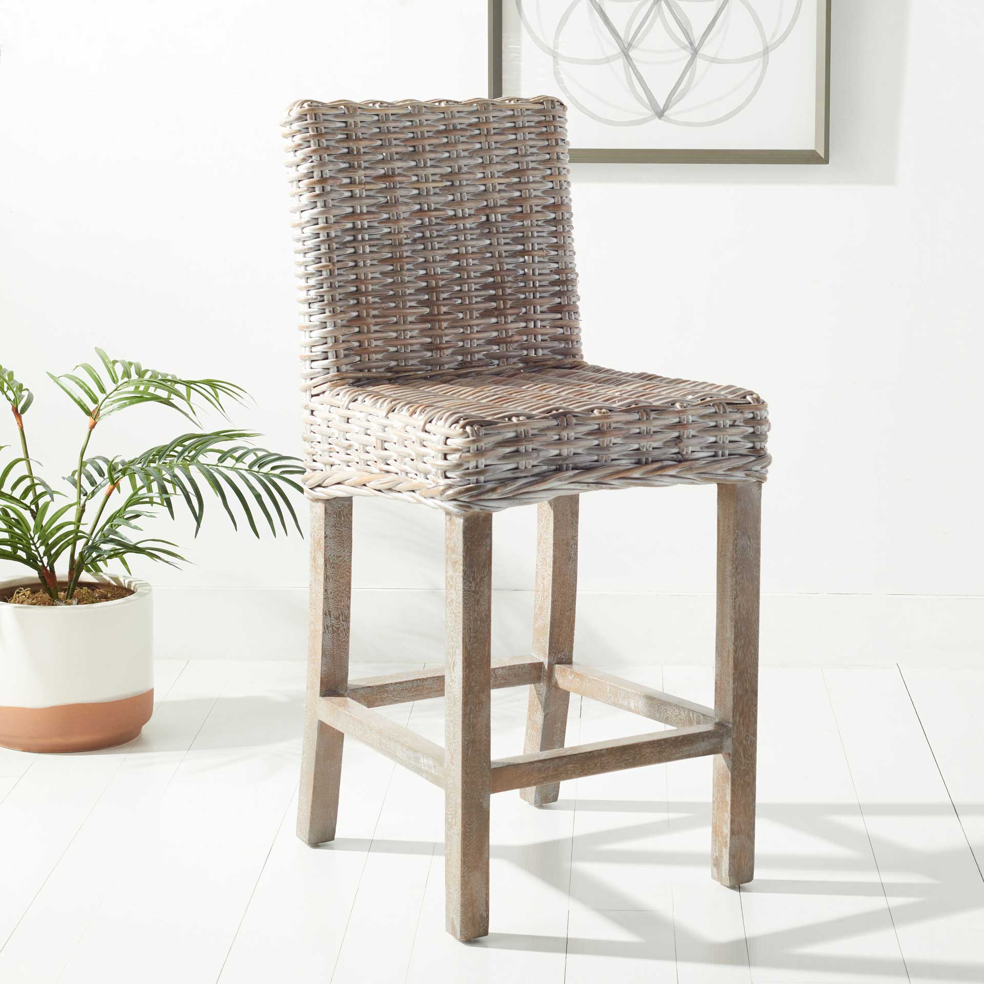 Topaz Rattan Bar Stool Gray White Wash - Image 14