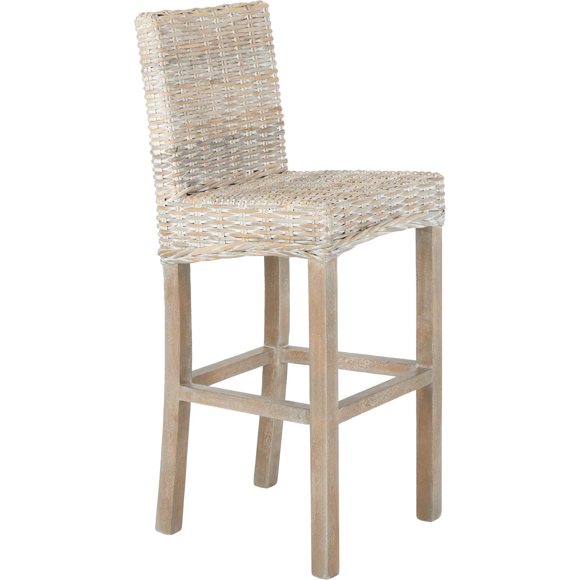 Topaz Rattan Bar Stool Gray White Wash - Image 2