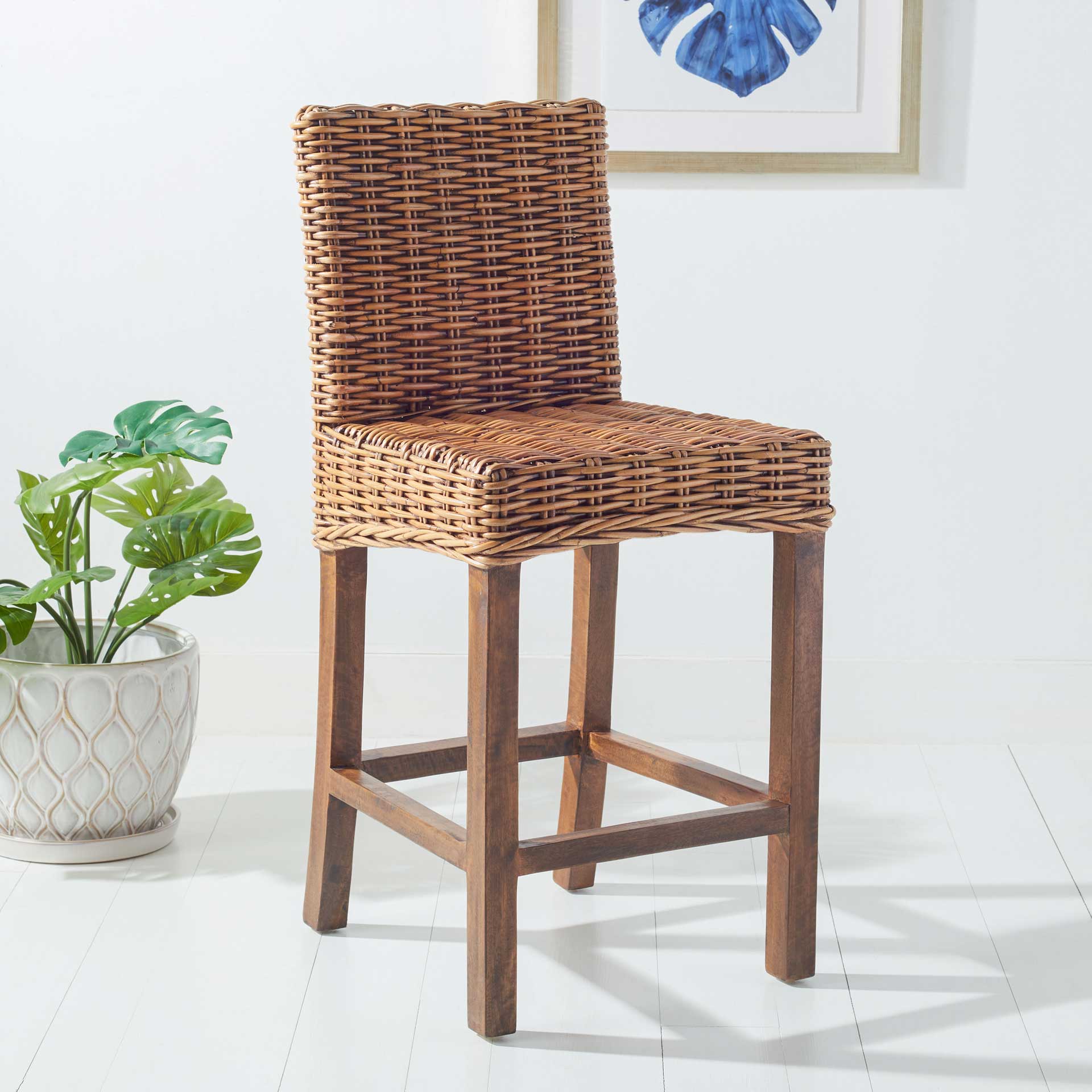Topaz Rattan Bar Stool Honey Brown Wash - Image 14