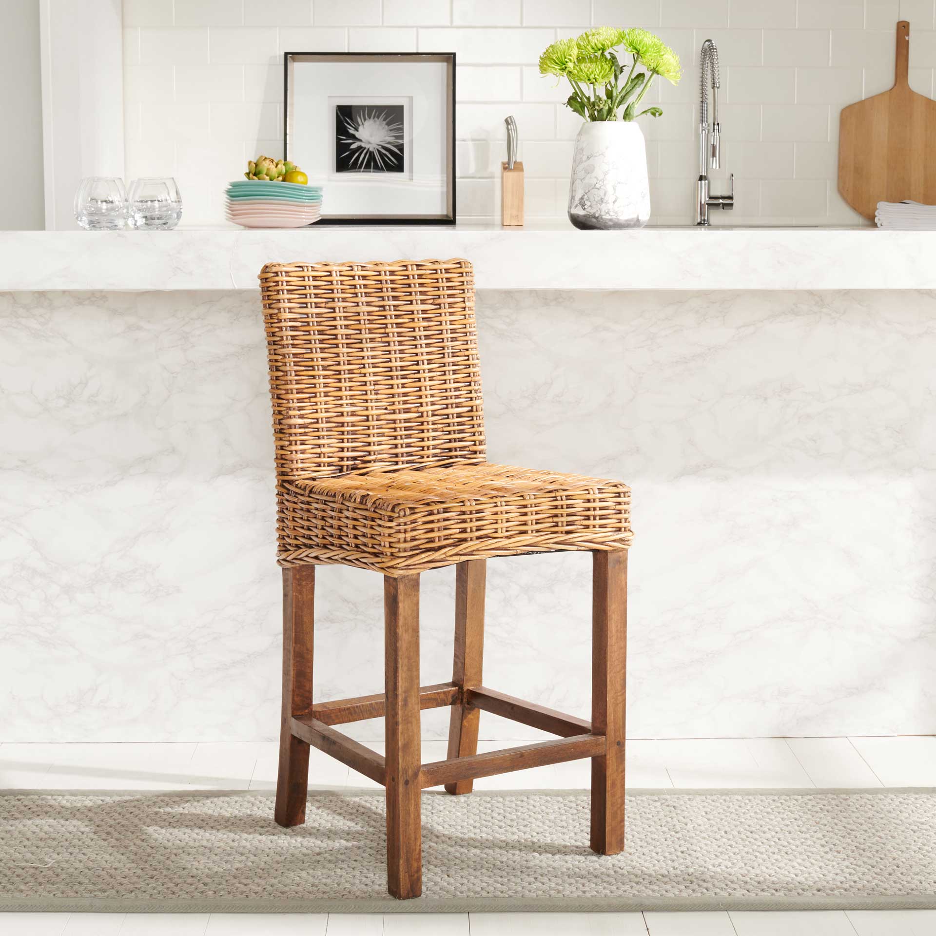 Topaz Rattan Bar Stool Honey Brown Wash - Image 15