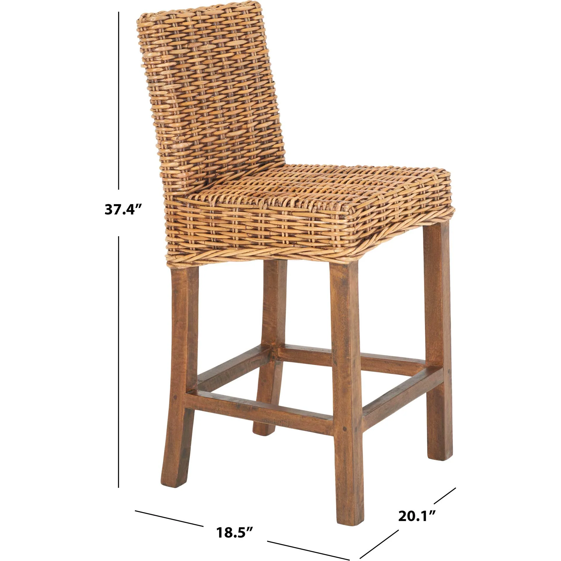 Topaz Rattan Bar Stool Honey Brown Wash - Image 16