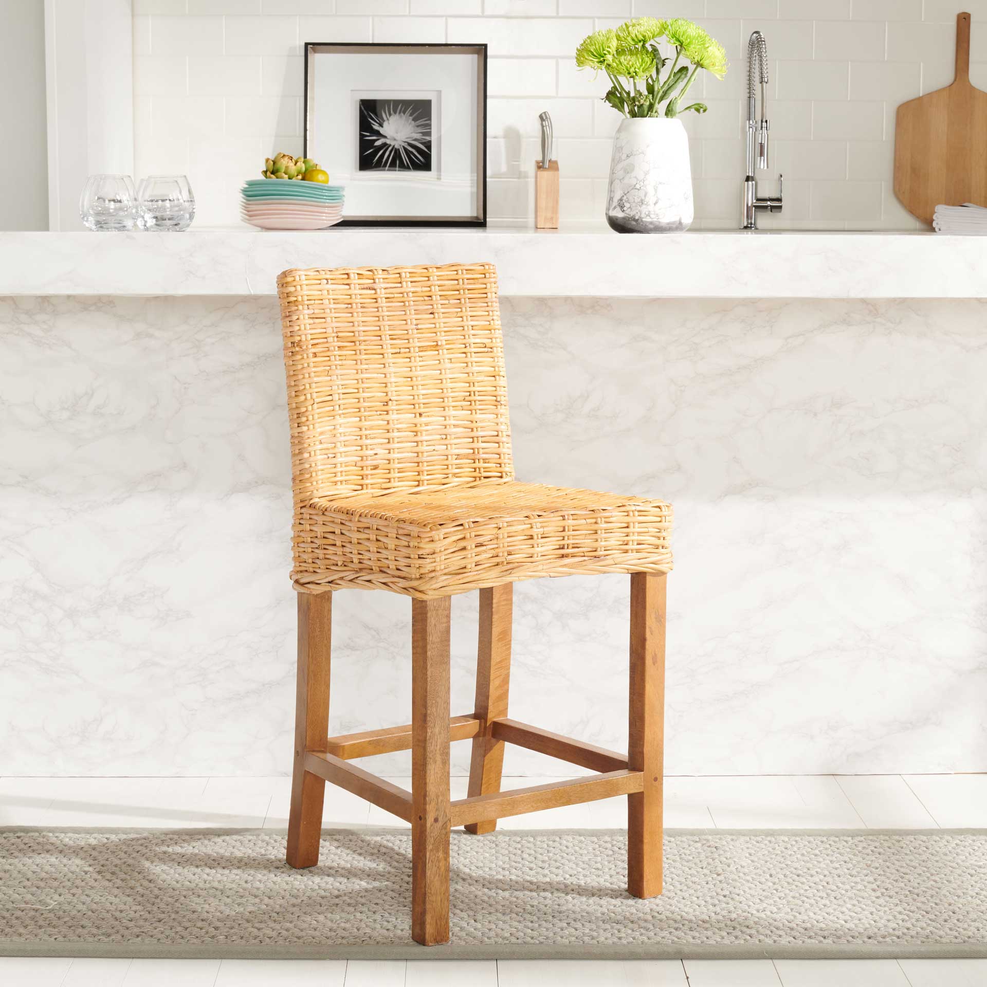 Topaz Rattan Bar Stool Natural - Image 15