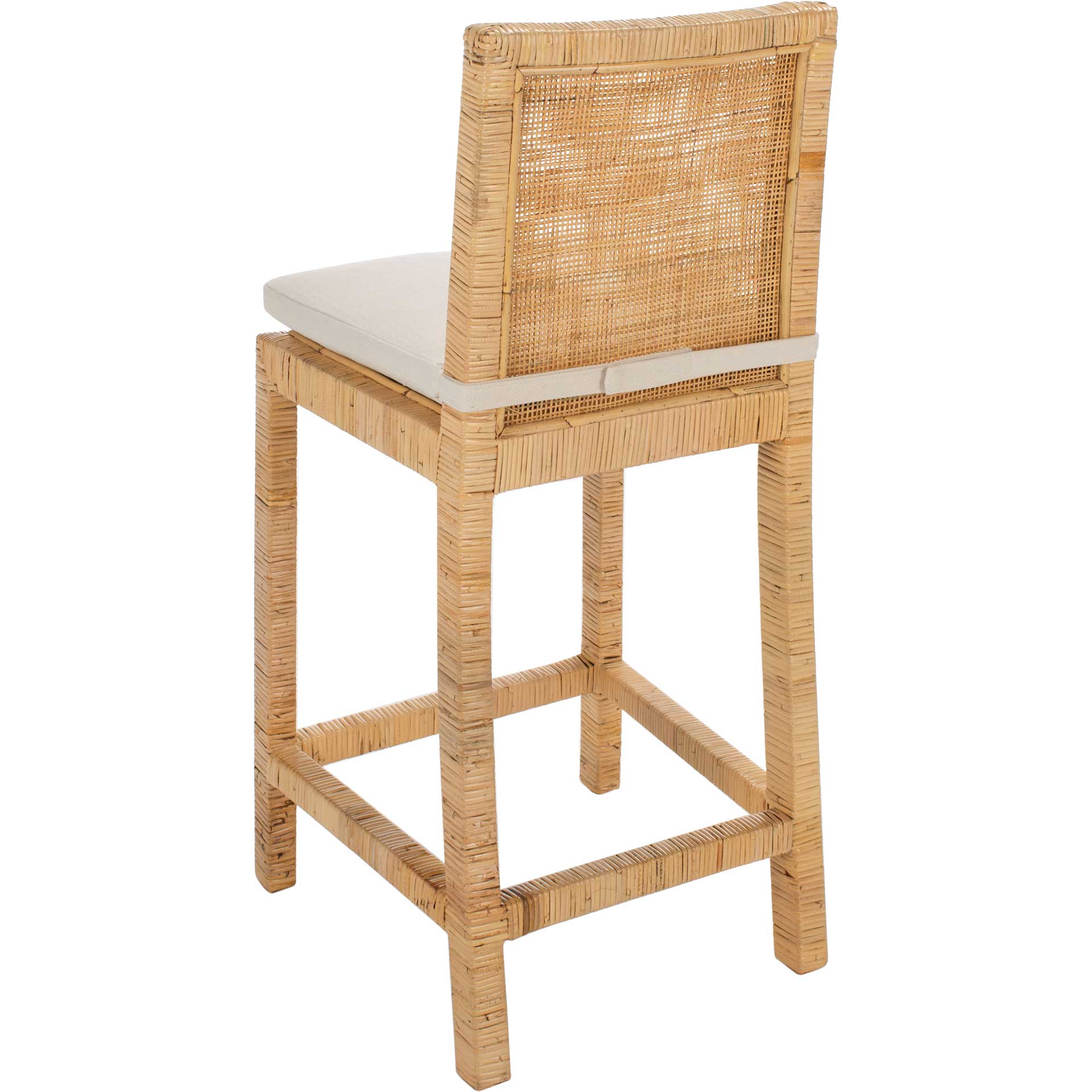 Torence Cane Bar Stool With Cushion Natural/White - Image 11