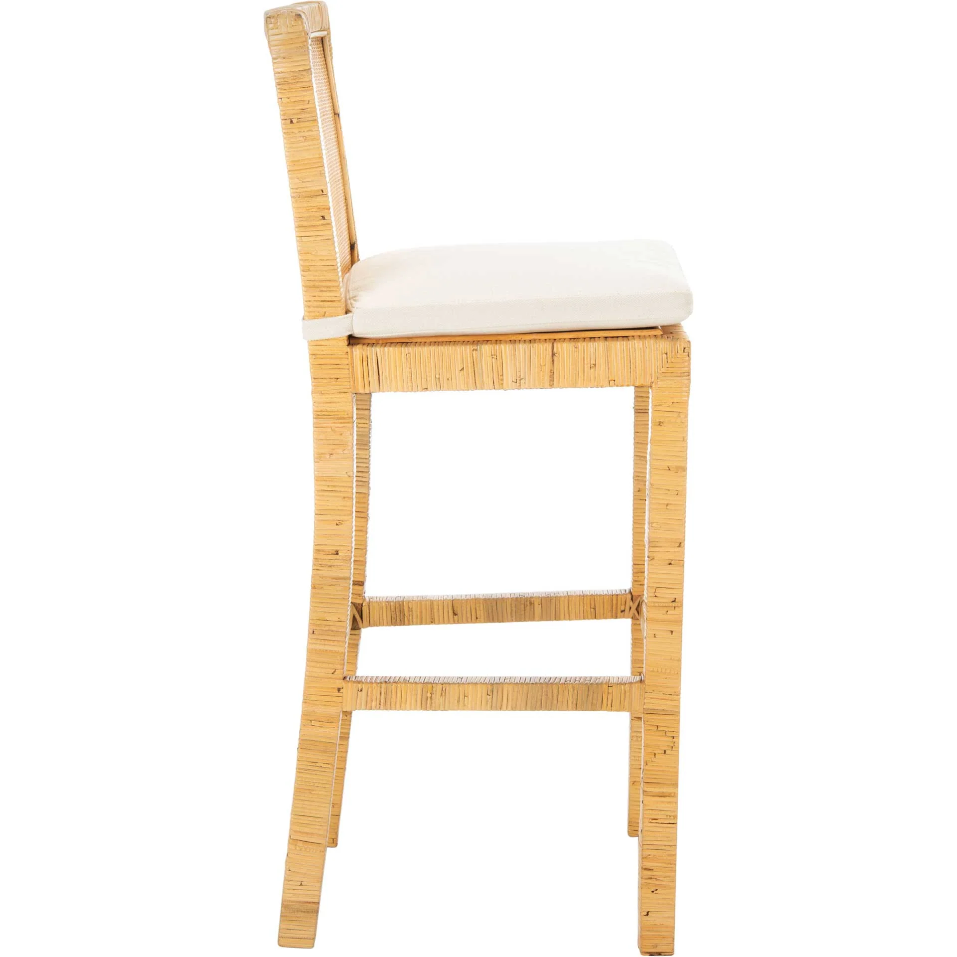 Torence Cane Bar Stool With Cushion Natural/White - Image 2
