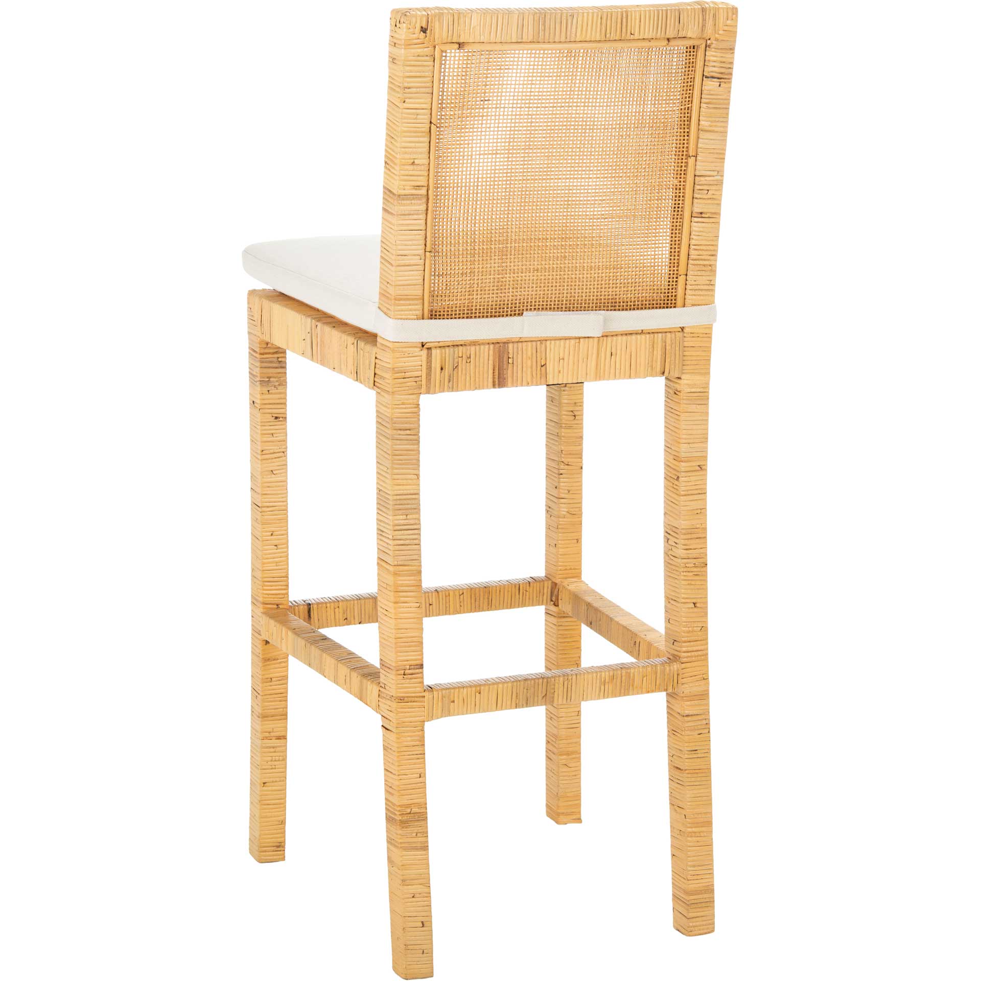 Torence Cane Bar Stool With Cushion Natural/White - Image 4