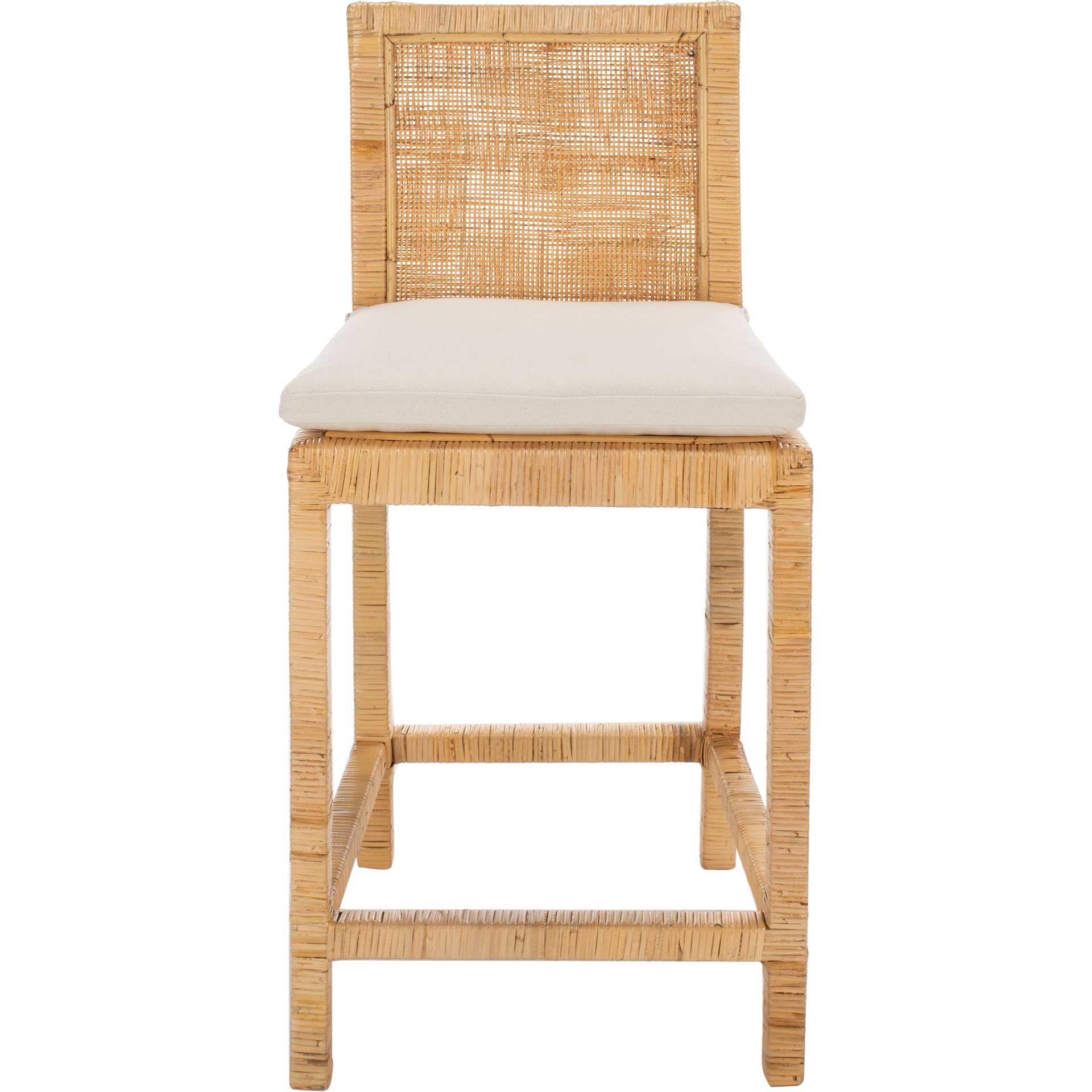 Torence Cane Bar Stool With Cushion Natural/White - Image 8