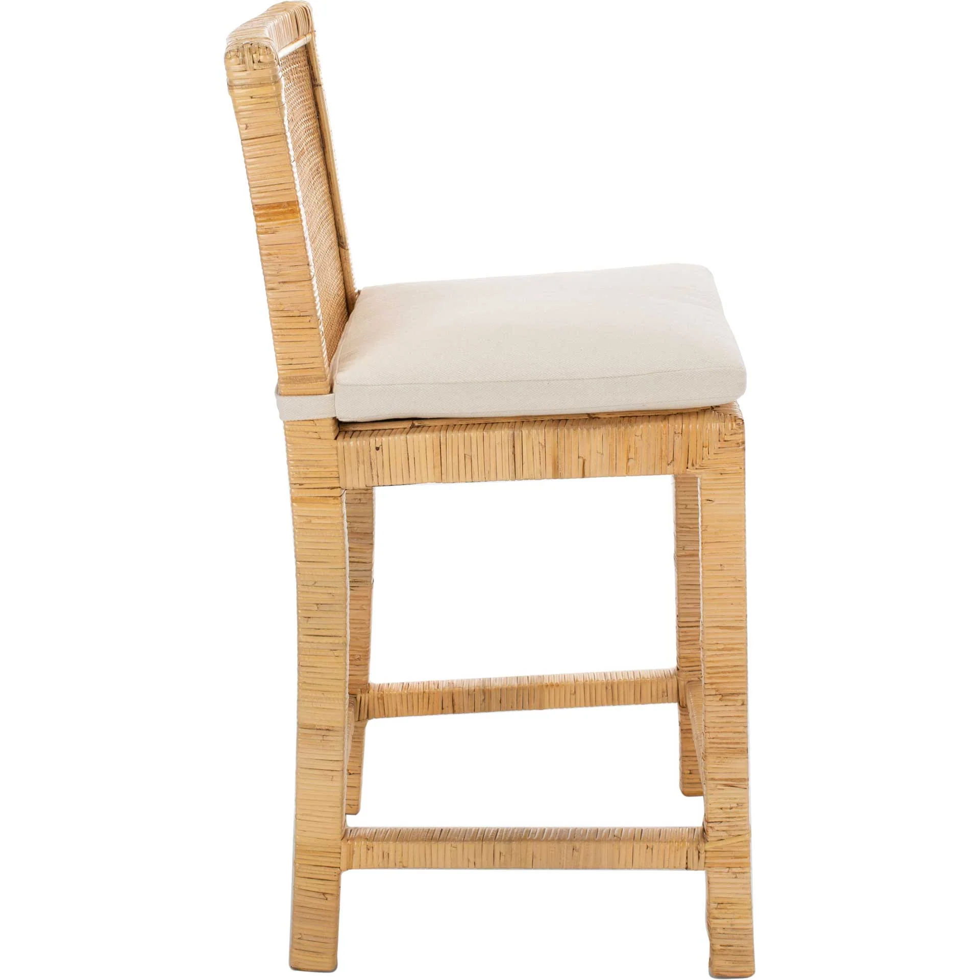 Torence Cane Bar Stool With Cushion Natural/White - Image 9