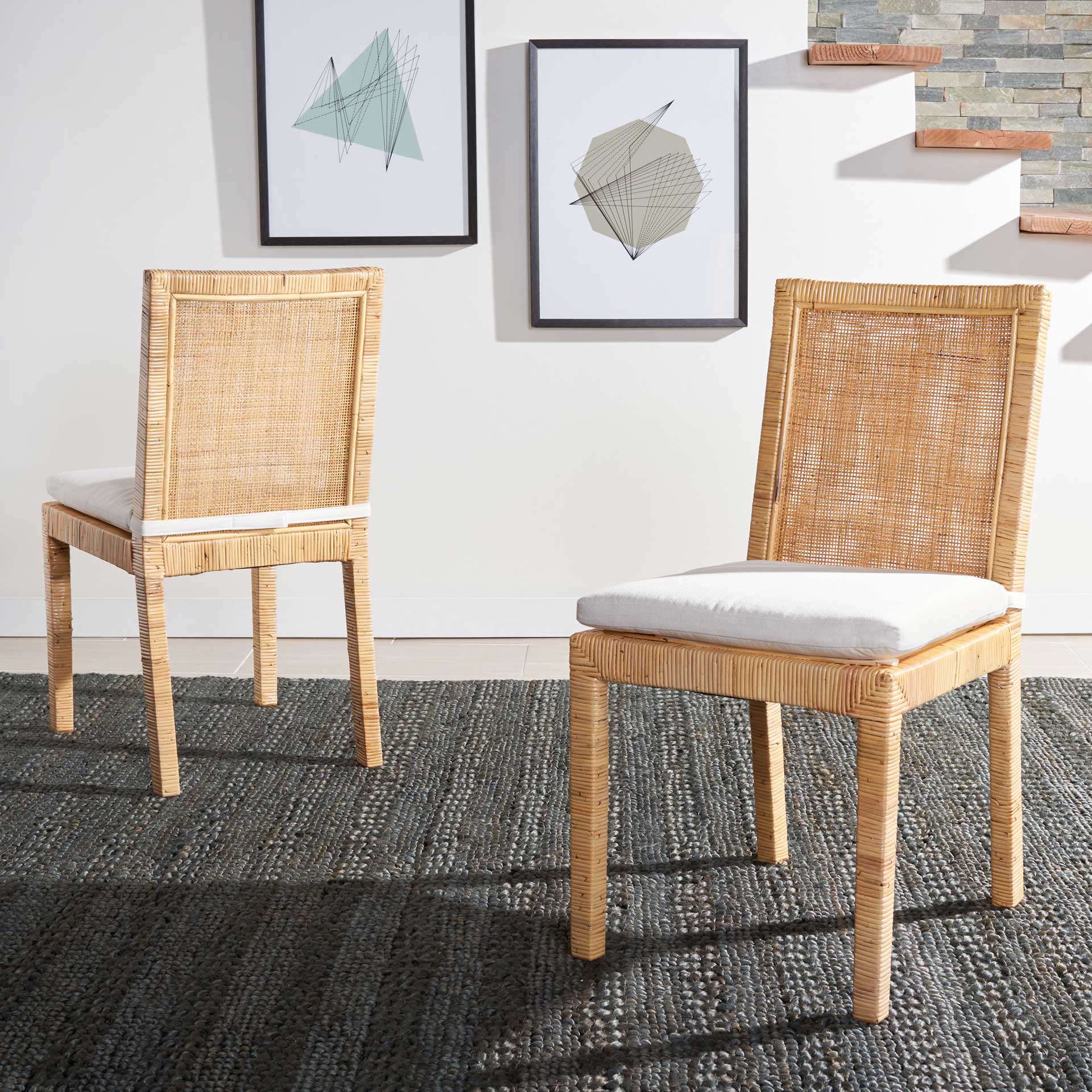 Torence Cane Dining Chair Natural/White (Set of 2) - Image 7