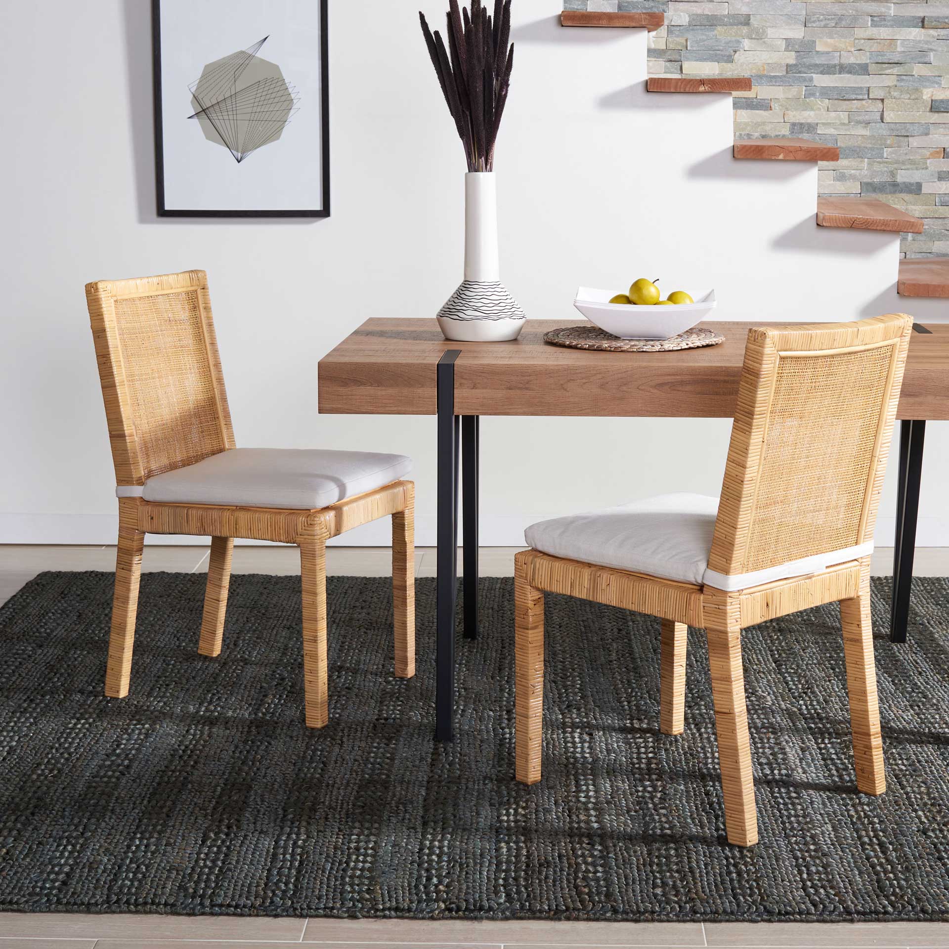 Torence Cane Dining Chair Natural/White (Set of 2) - Image 8