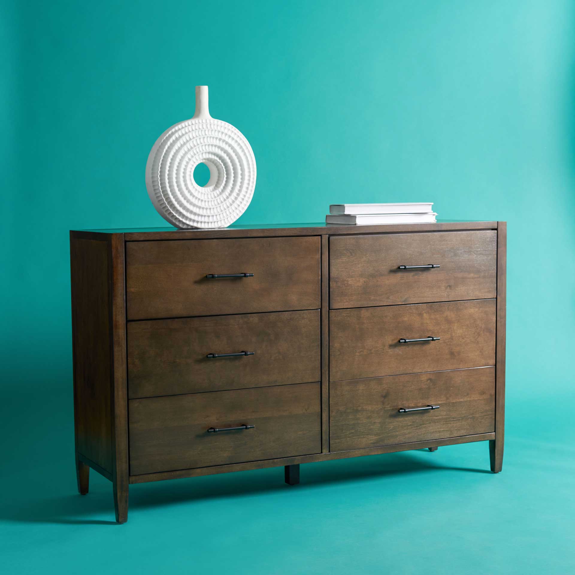 Toria 6 Drawer Dresser Dark Walnut - Image 4
