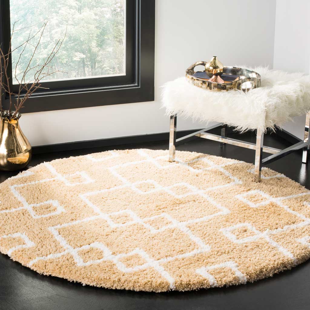 Toronto Shag Beige/Ivory Round Rug - Image 3