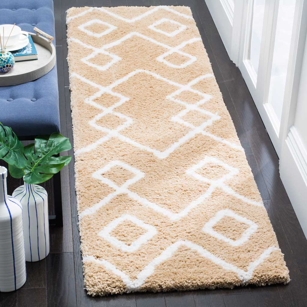 Toronto Shag Beige/Ivory Runner Rug - Image 2