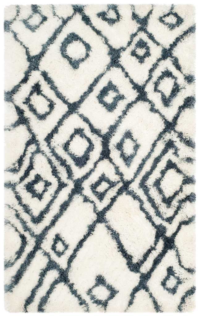 Toronto Shag Ivory/Blue Area Rug - Image 3