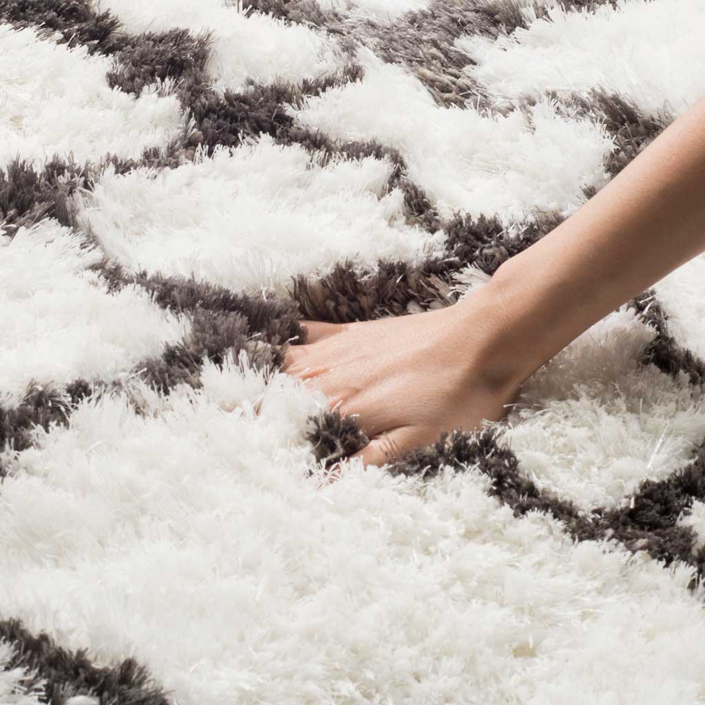 Toronto Shag Ivory/Dark Gray Area Rug - Image 4