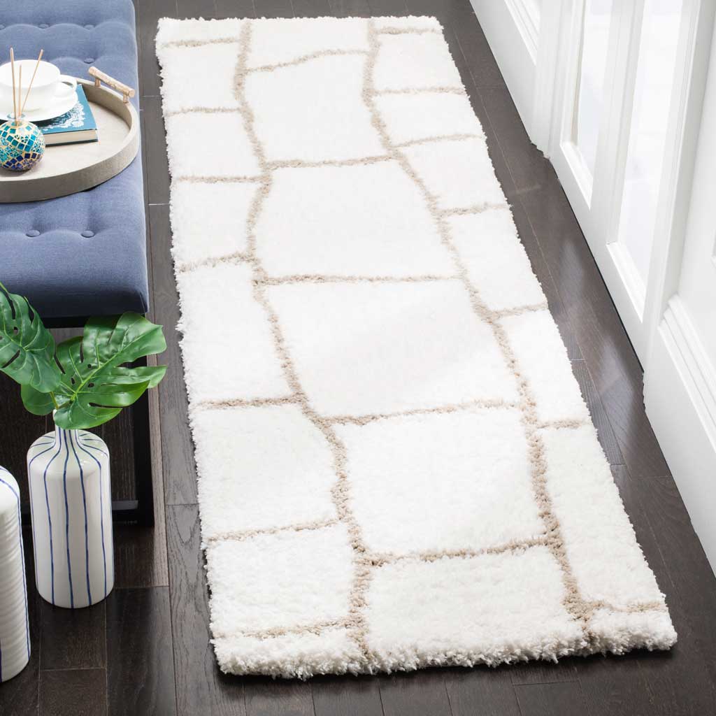 Toronto Shag Ivory/Silver Runner Rug - Image 2