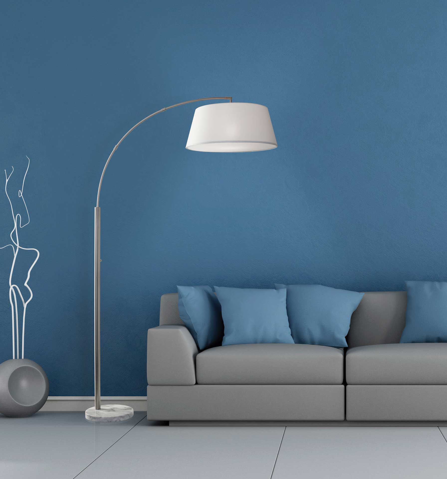 Toulon Arc Lamp Brushed Steel - Image 3