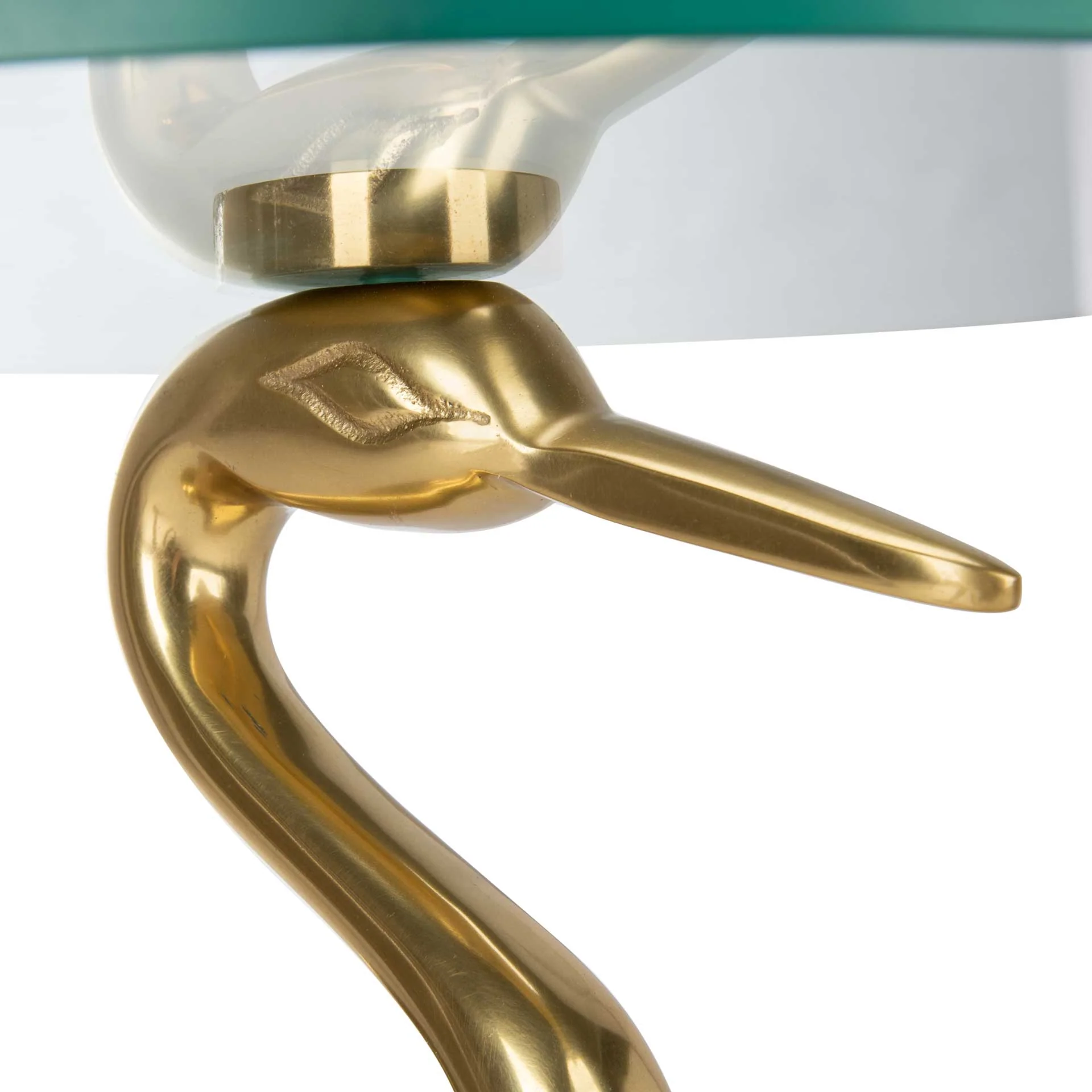 Tourmaline Crane Base Accent Table Glass Top/Gold - Image 5